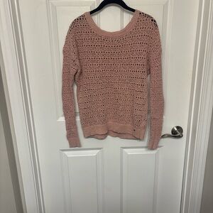 American Eagle Outfitters Blush Open-Knit Sweater